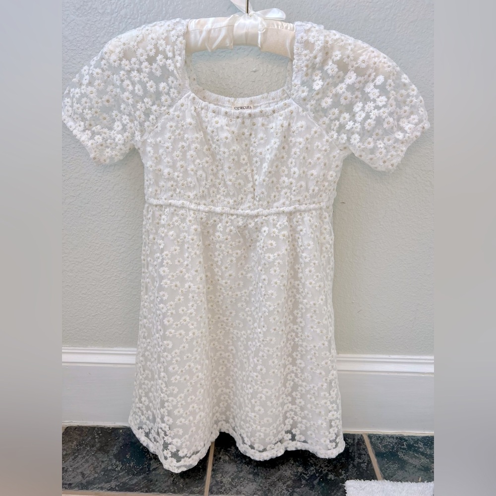 White floral lace dress - my daughter wore it twice for a total of 2 hours.